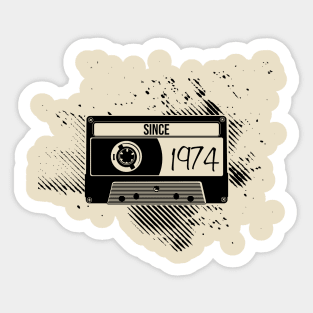 1974s Vintage, 74s Black Cassette Sticker